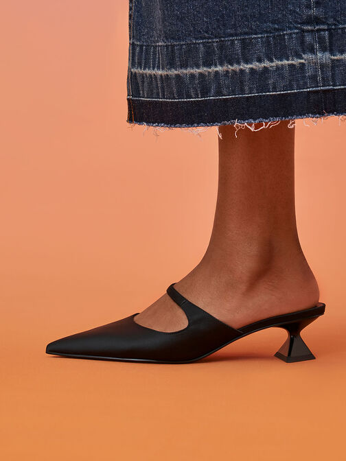 Vada Asymmetric Sculptural Heel Pumps, Black, hi-res