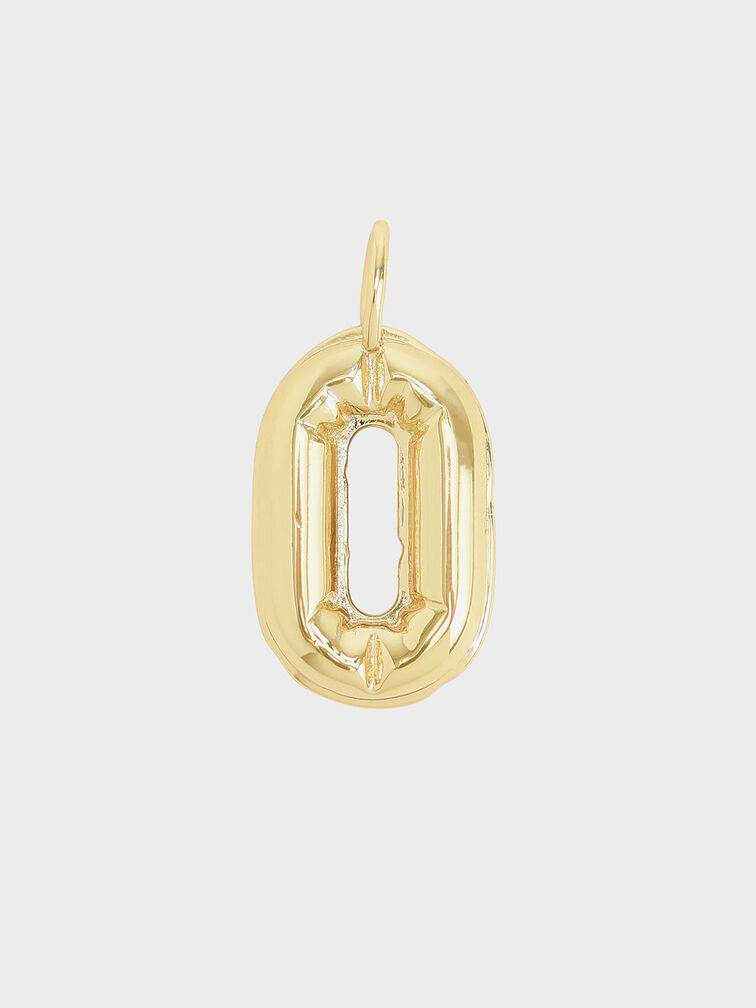 Alphabet 'O' Charm, Gold, hi-res