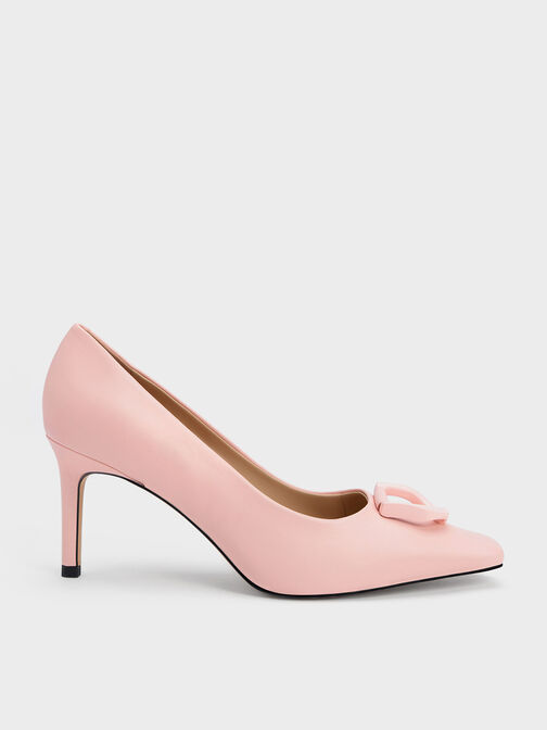 Gabine Leather Tapered Pumps, Pink, hi-res