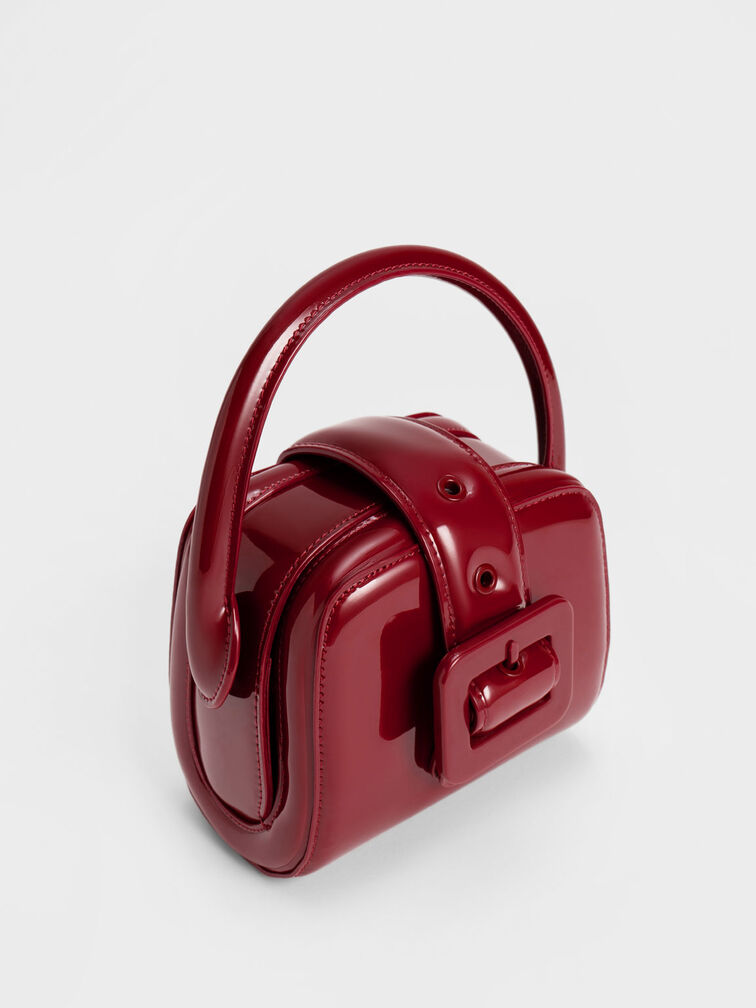 Lula Patent Belted Bag, Red, hi-res