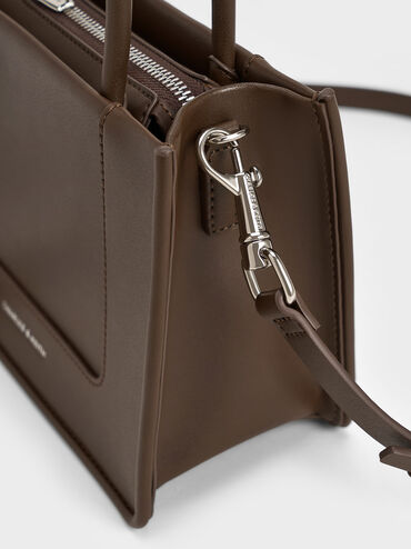 Mini Daylla Tote Bag, Dark Brown, hi-res