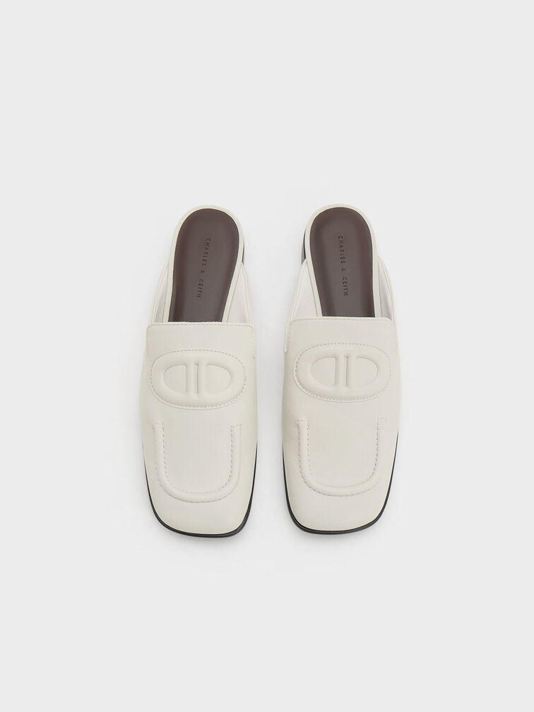 حذاء فلات بدون أربطة مزين بغرزة بيضاوية, رمادي, hi-res