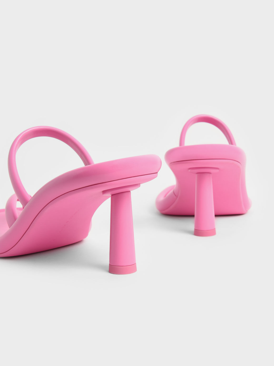 Tubular Heeled Thong Sandals, Pink, hi-res