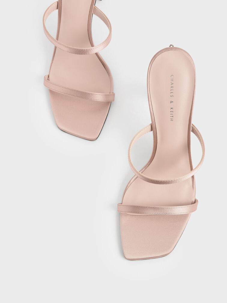 Recycled Polyester Gem Ankle-Strap Sandals, Beige, hi-res