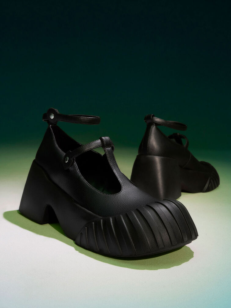 Adrian Chunky Sole Mary Janes, Black, hi-res