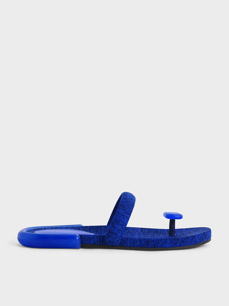 Electra Recycled Polyester Thong Sandals, Blue, hi-res
