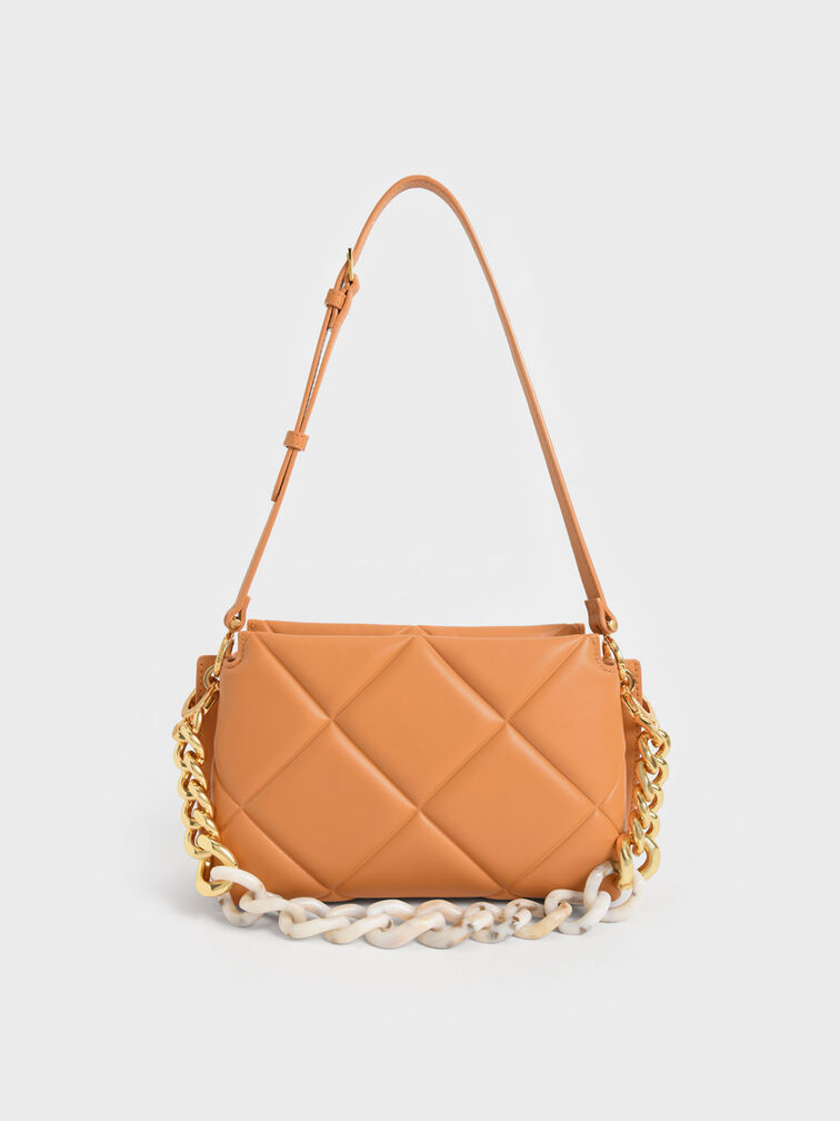 Danika Chunky Chain Padded Bag, Pumpkin, hi-res