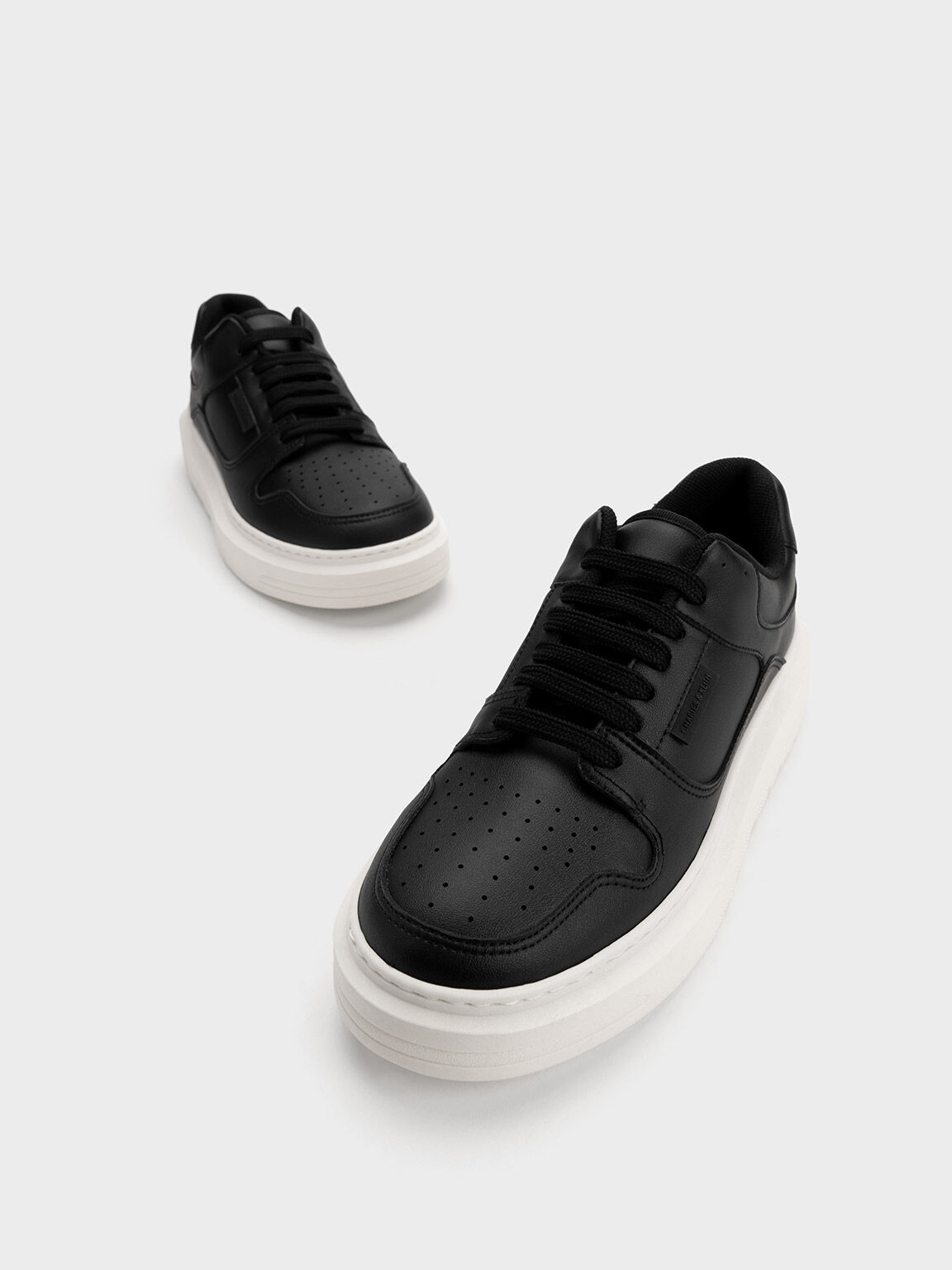 Gem-Embellished Platform Sneakers, Black, hi-res