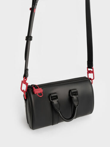 حقيبة بالتا بتصميم بولينغ وذراع سلسلة, أسود, hi-res