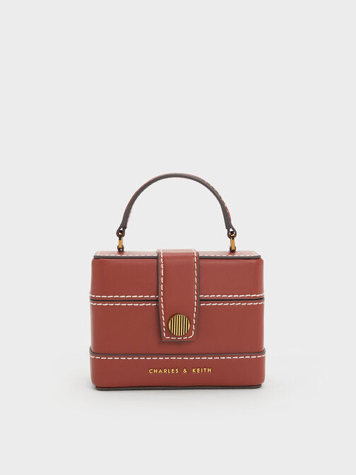 Mini Bronte Contrast Trim Top Handle Bag, Mocha, hi-res
