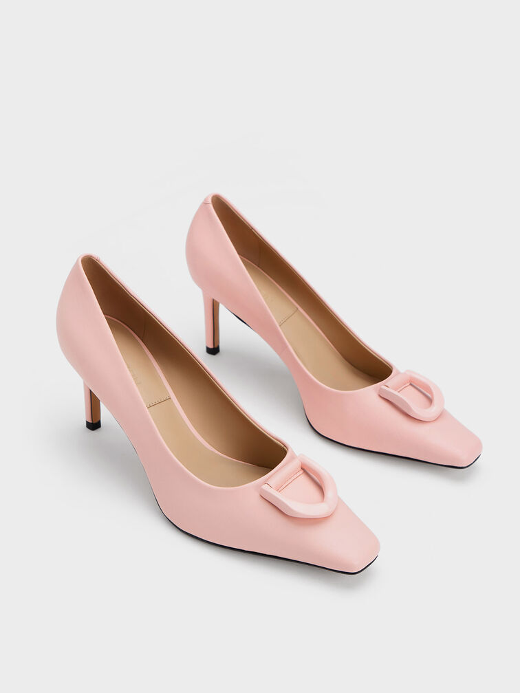 Gabine Leather Tapered Pumps, Pink, hi-res