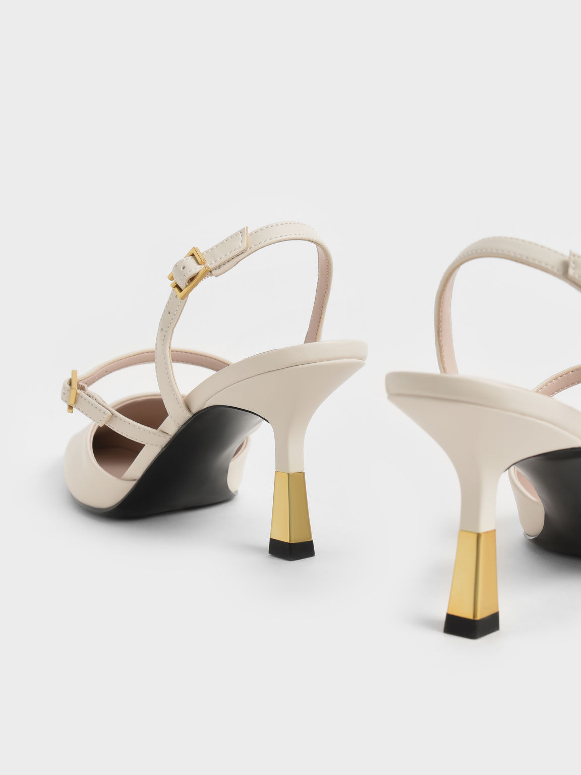 Double Strap Slingback Pumps, Chalk, hi-res