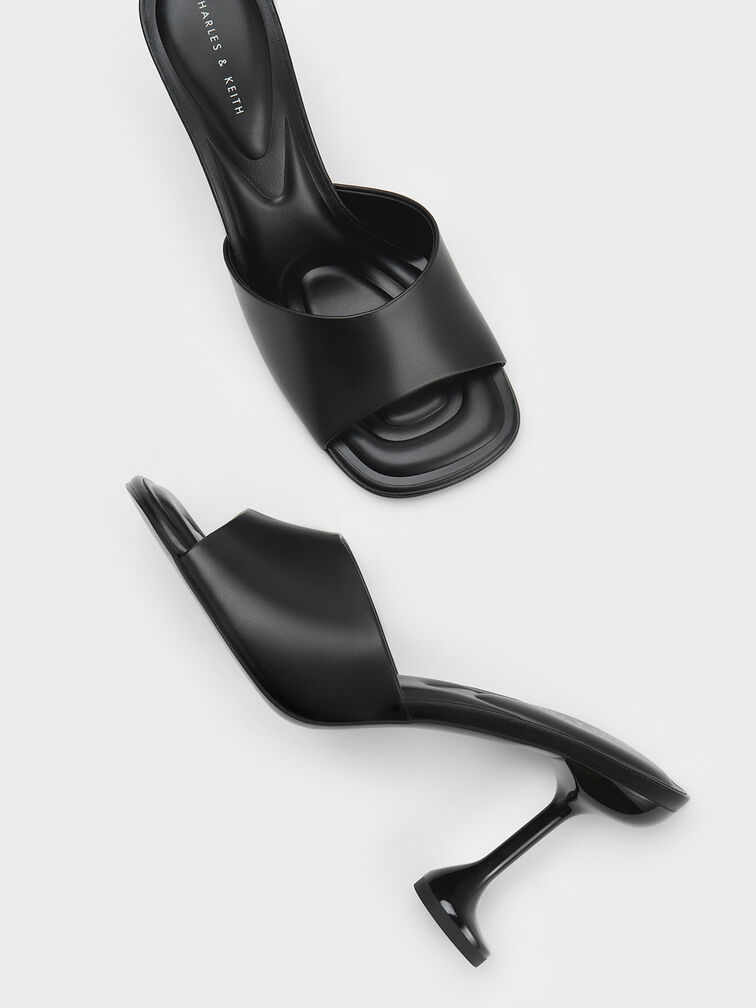 Celestine Sculptural Heel Mules, Black, hi-res