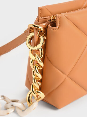 Danika Chunky Chain Padded Bag, Pumpkin, hi-res