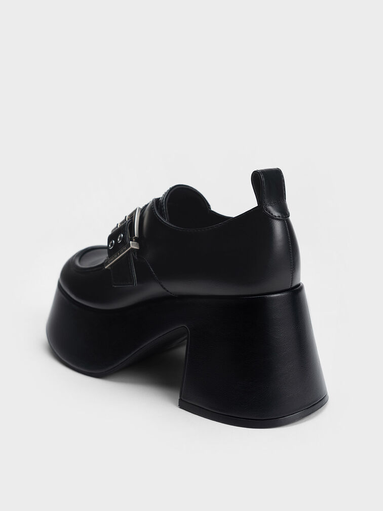 Rubina Buckled Chunky Loafers, Black, hi-res