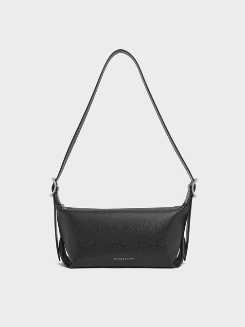 Larsen Buckle-Strap Slouchy Shoulder Bag, Noir Larsen Buckle-Strap Slouchy Shoulder Bag, Noir, hi-res