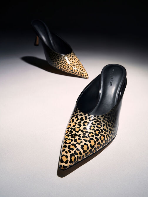 حذاء ميول بكعب مخروطي ونقشة جلد الفهد, متعدد, hi-res