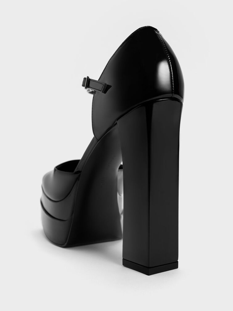 حذاء بامب دورساي بكعب سميك, Black Patent, hi-res