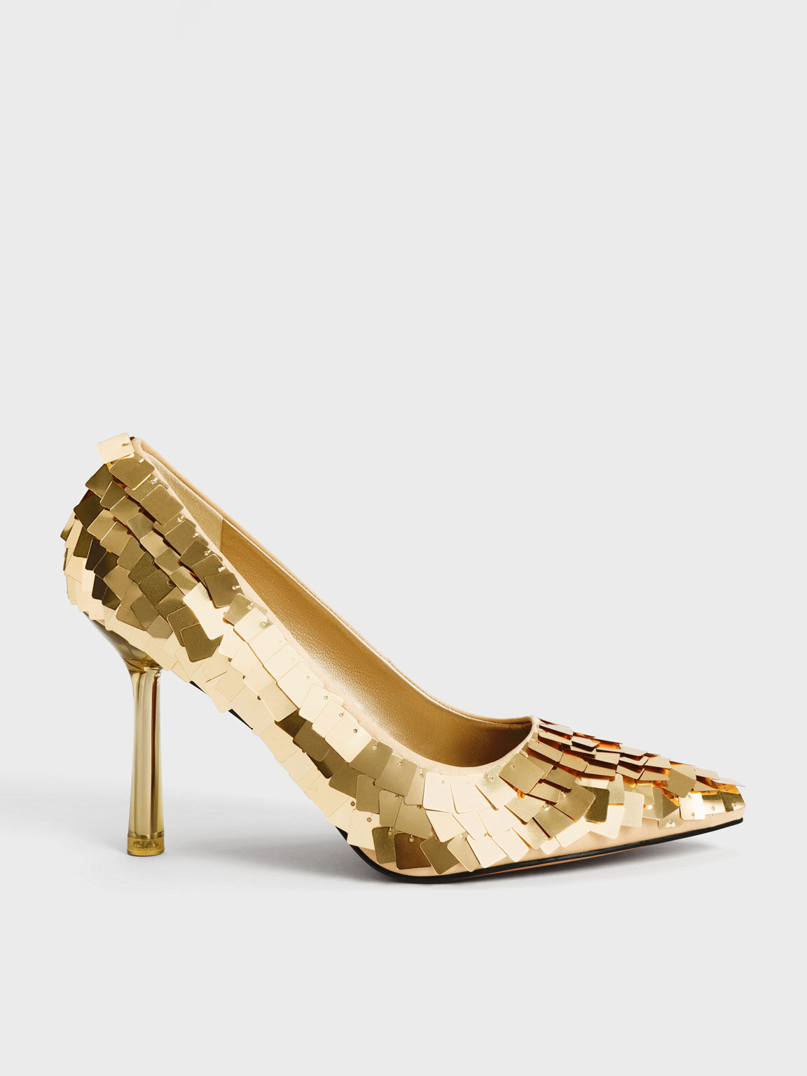 Gold Sequinned Stiletto Heel Pumps CHARLES KEITH SA