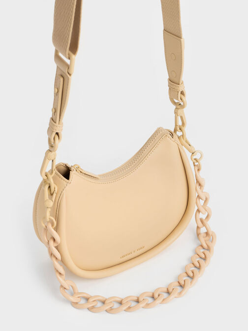 Lana Curved Shoulder Bag, Beige, hi-res