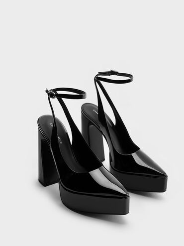Guinevere Patent Platform Pumps, Black Patent, hi-res