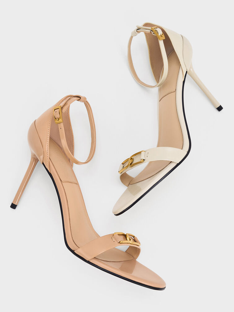 Gabine Leather Stiletto Heel Sandals, Nude, hi-res