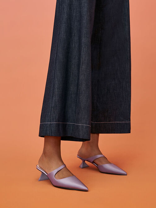 Vada Asymmetric Sculptural Heel Pumps, Lilac, hi-res