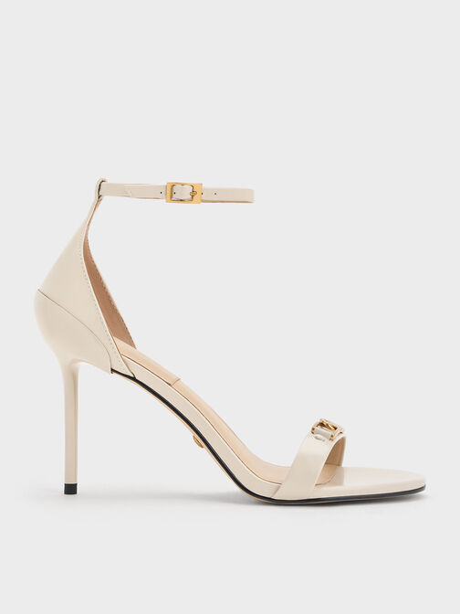 Gabine Leather Stiletto Heel Sandals, Chalk, hi-res