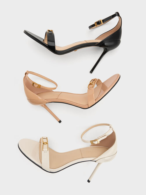 Gabine Leather Stiletto Heel Sandals, Chalk, hi-res