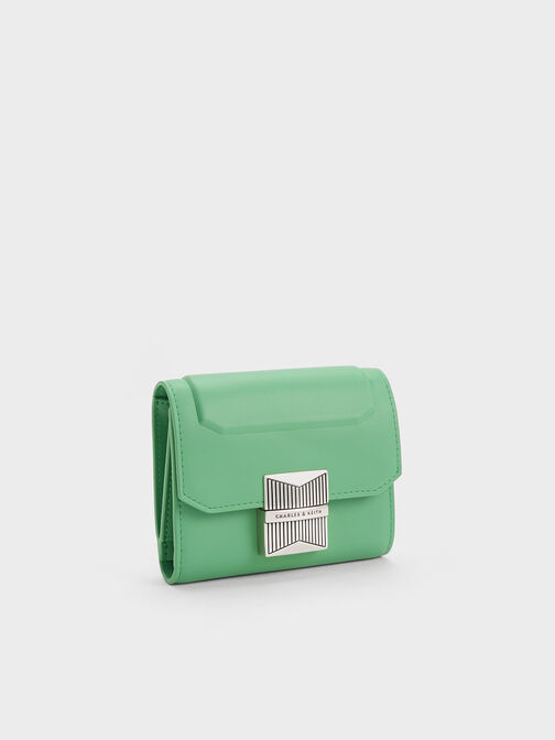 Kalinda Metallic Accent Wallet, Green, hi-res