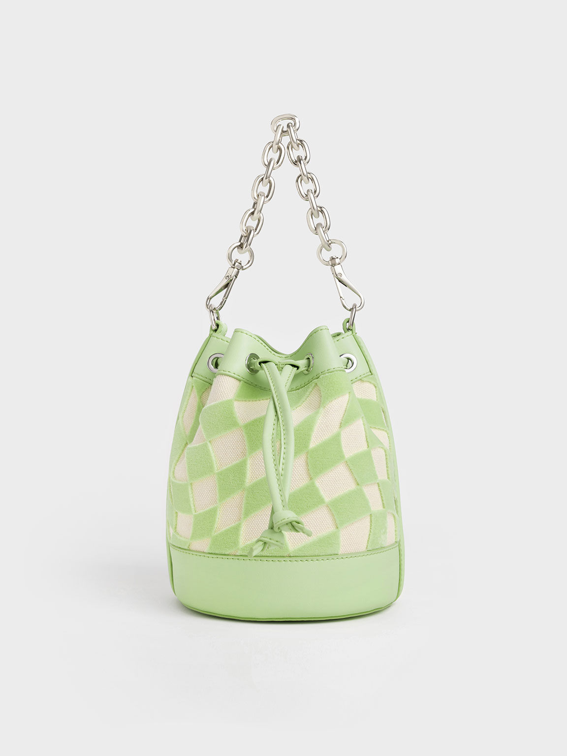 Mint Green Zetta Checkered Bucket Bag CHARLES KEITH SA