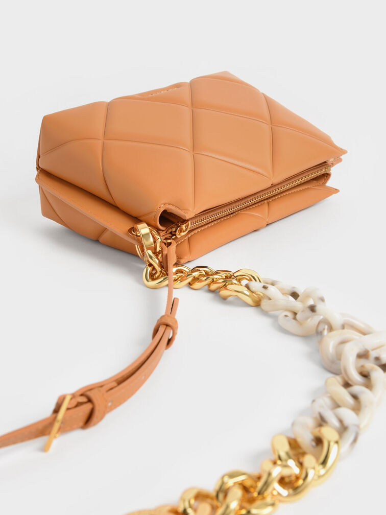 Danika Chunky Chain Padded Bag, Pumpkin, hi-res
