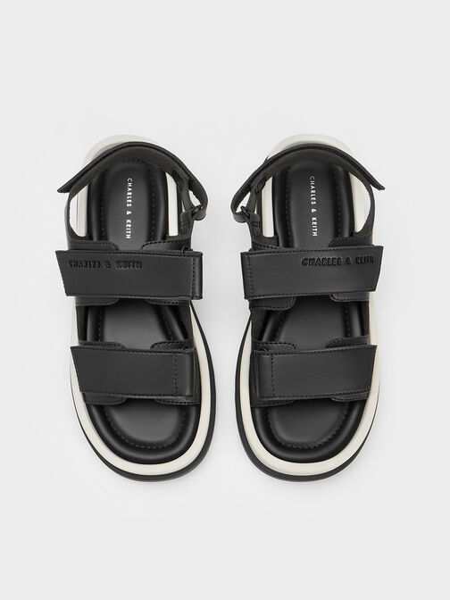 Buckled Sports Sandals, Black, hi-res