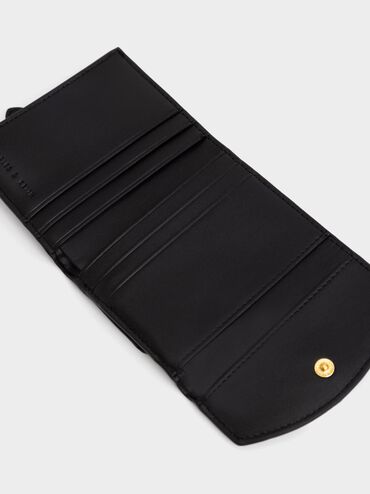 Este Belted Tweed Small Wallet, Black, hi-res