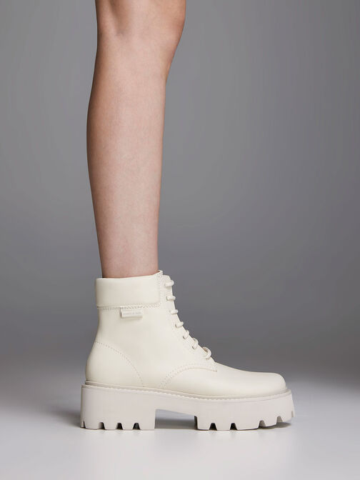 Ripley Ridged Sole Ankle Boots, Chalk, hi-res
