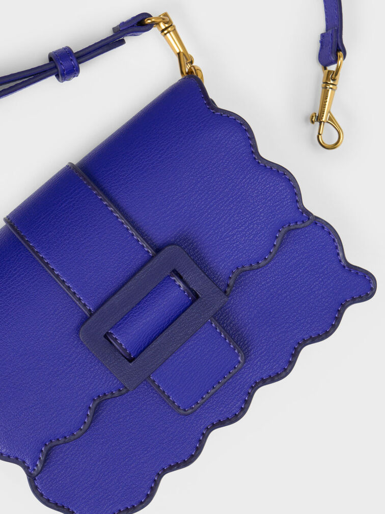 Waverly Scallop-Trim Bag, Cobalt, hi-res