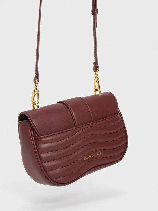 حقيبة كروس بتصميم مقسم - أوبريل, Dark Chocolate, hi-res