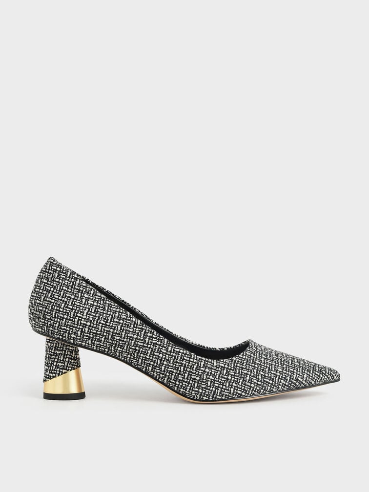 Cammie Metallic Sculptural Heel Tweed Pumps, Multi, hi-res