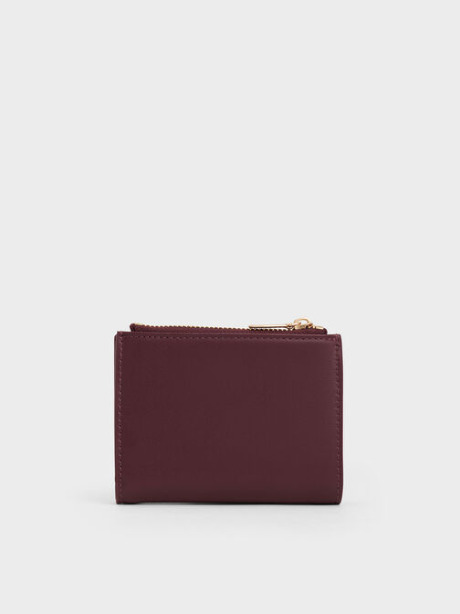 Midori Geometric Top-Zip Wallet, Wineberry Red, hi-res