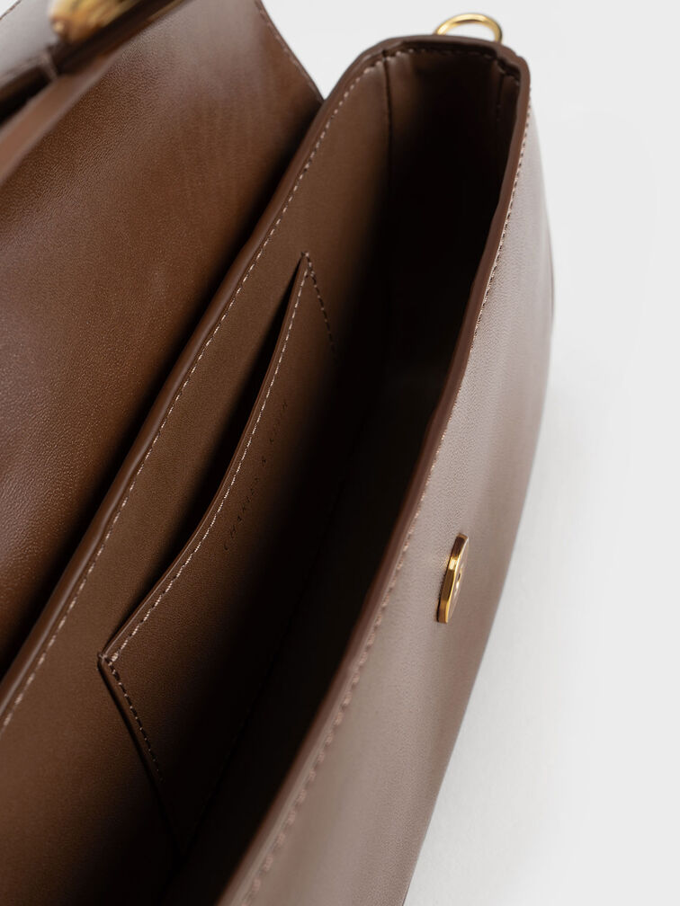 حقيبة كتف داكي بتصميم مقوس, شوكولاتة, hi-res