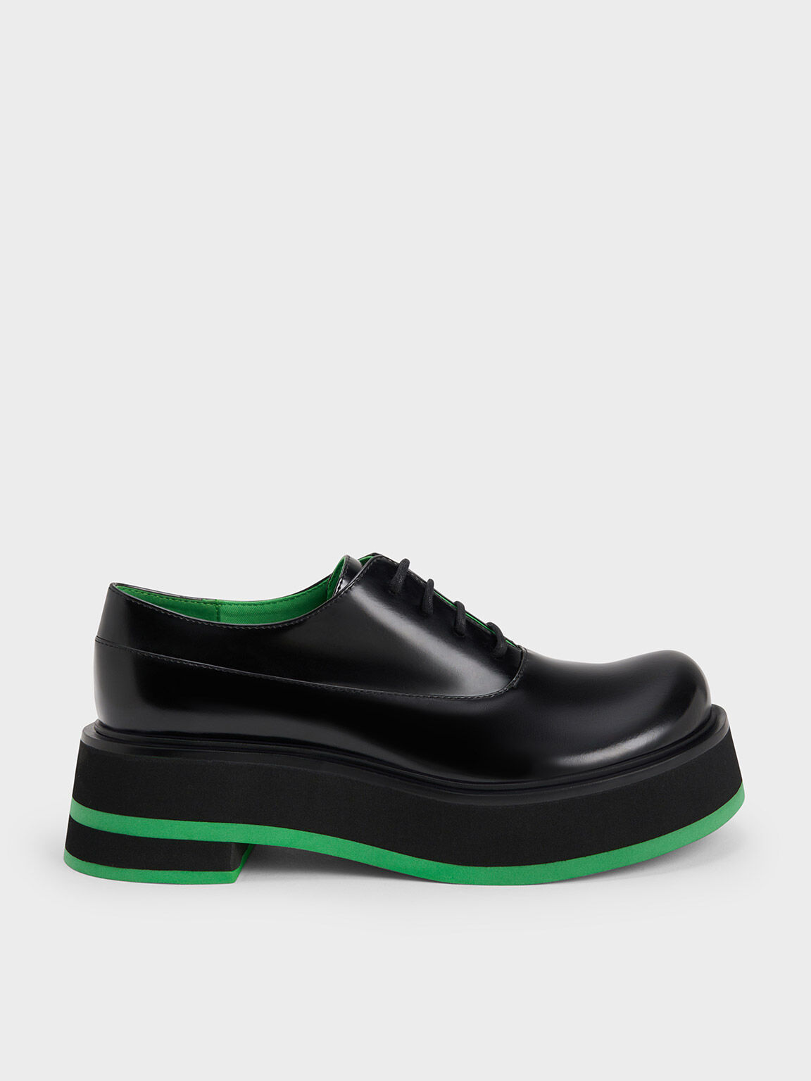 حذاء أوكسفورد بلاتفورم مخطط, أسود, hi-res
