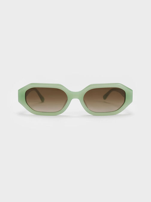 Gabine Recycled Acetate Oval Sunglasses, Mint Green, hi-res