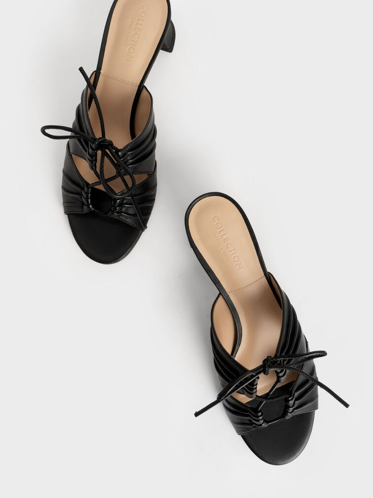 حذاء ميول لانديس بمقدمة مستديرة من الجلد, أسود, hi-res