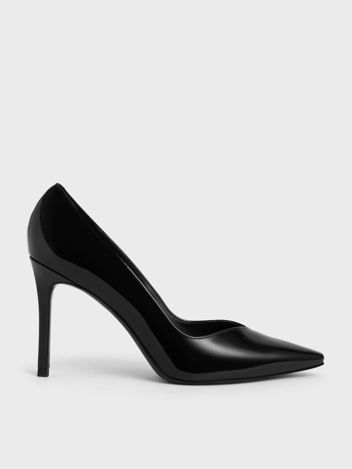 Black Patent Tapered Square Toe Pumps CHARLES KEITH SA
