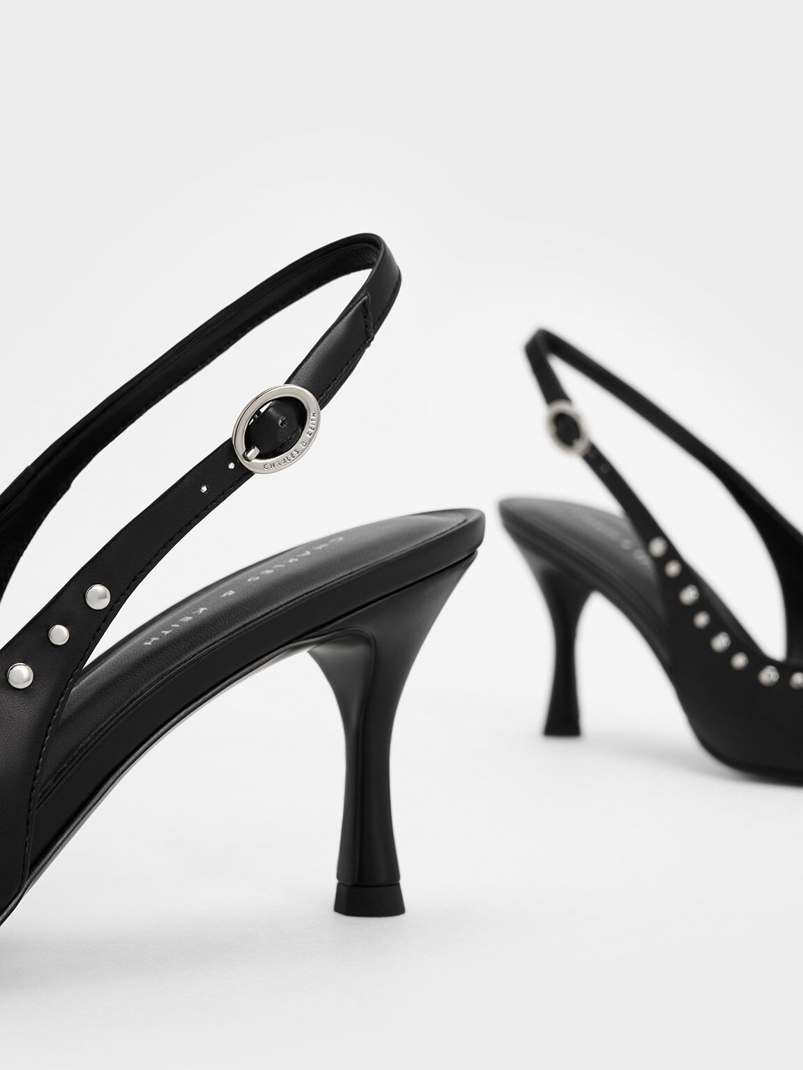 Studded pointed slingbacks charles keith online