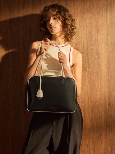 Large Sianna Two-Tone Bowling Bag, Multi, hi-res