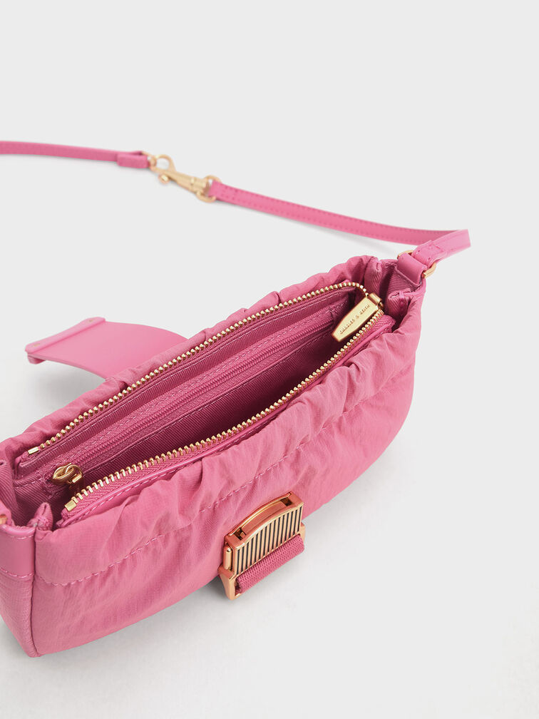 Aspen Ruched Phone Pouch, Pink, hi-res