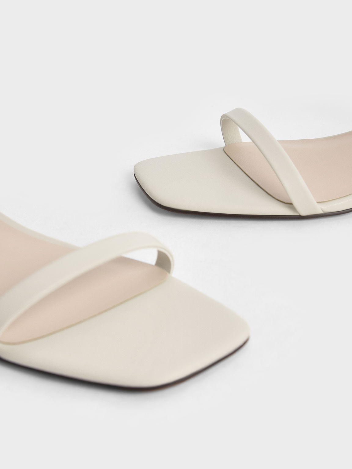 Metallic Cone Heel Slingback Sandals, Chalk, hi-res