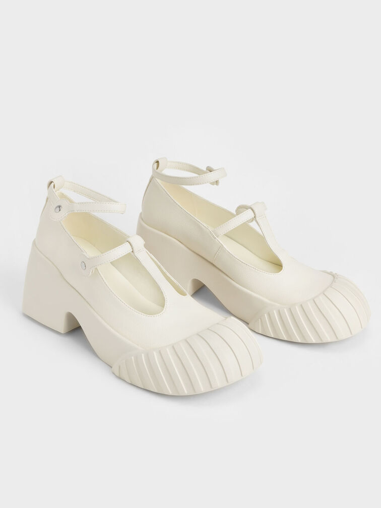 Adrian Chunky Sole Mary Janes, Chalk, hi-res