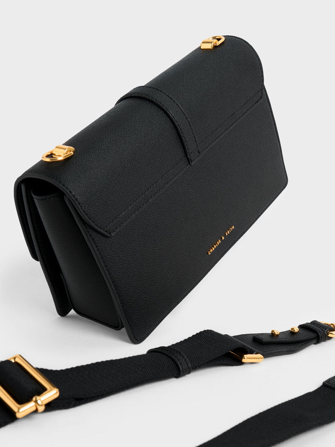 Atlas Push-Lock Braided Handle Bag, Black, hi-res